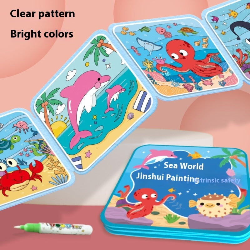 Peekora MagicReveal reusable water coloring book and refillable water pen