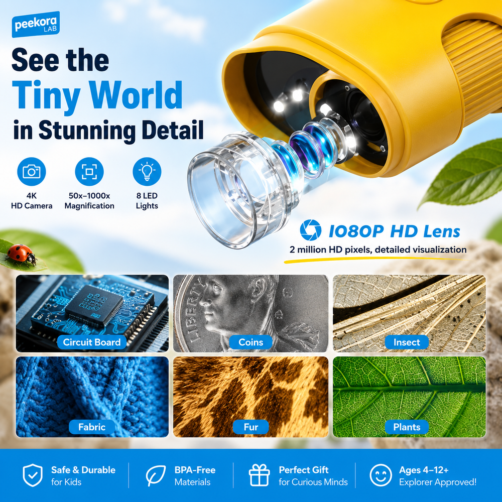 PeekoraScope Explorer™ 4K Discovery Microscope