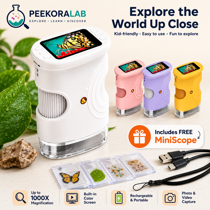 PeekoraScope Explorer™ 4K Kids Discovery Microscope