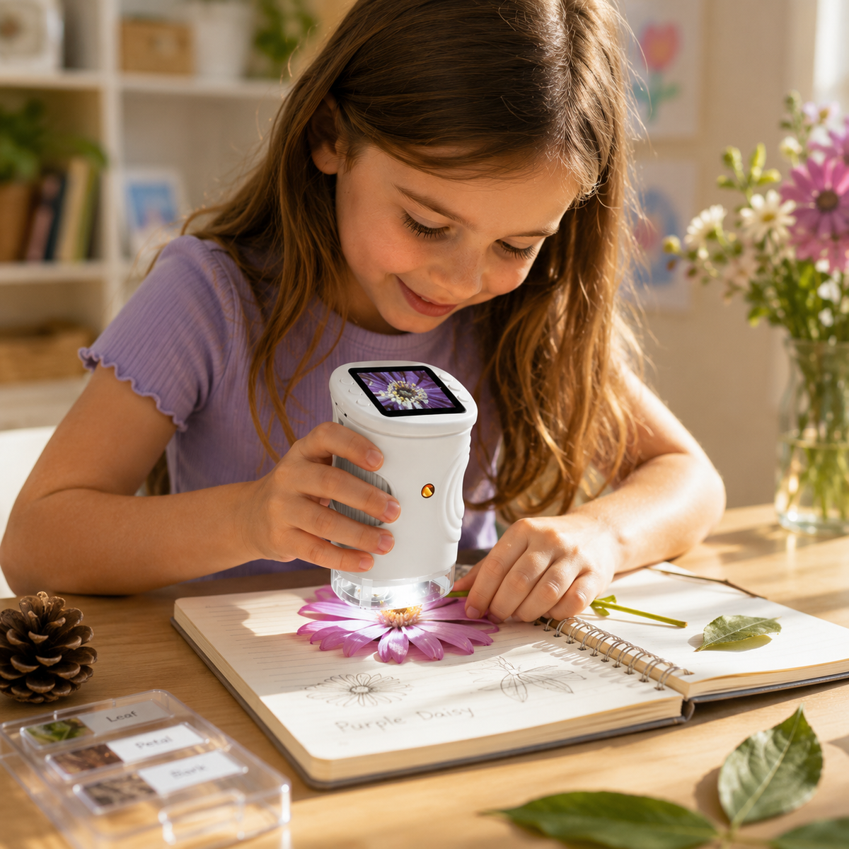 PeekoraScope Explorer™ Microscope de découverte 4K pour enfants