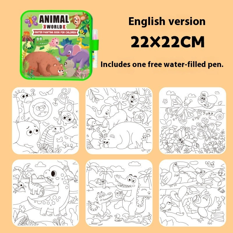 Animals Adventure reusable water coloring book for preschool kids