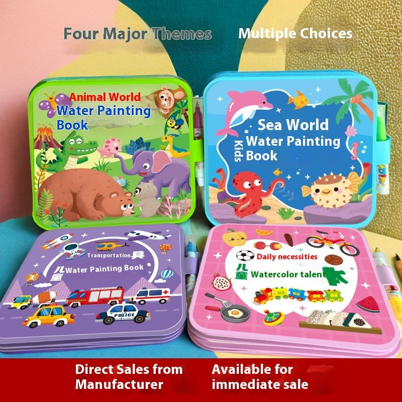 Peekora MagicReveal mess-free water painting book with included pen