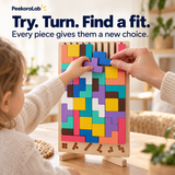 Child turning and fitting wooden FitNest pieces - thumbnail 7