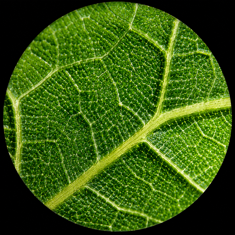 Leaf cells close-up viewed with PeekoraScope kids discovery microscope