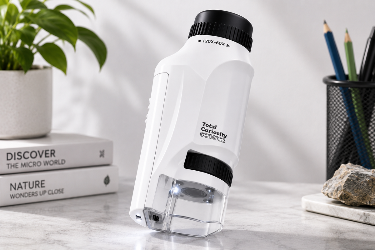 Peekora MiniScope LED pocket microscope in white