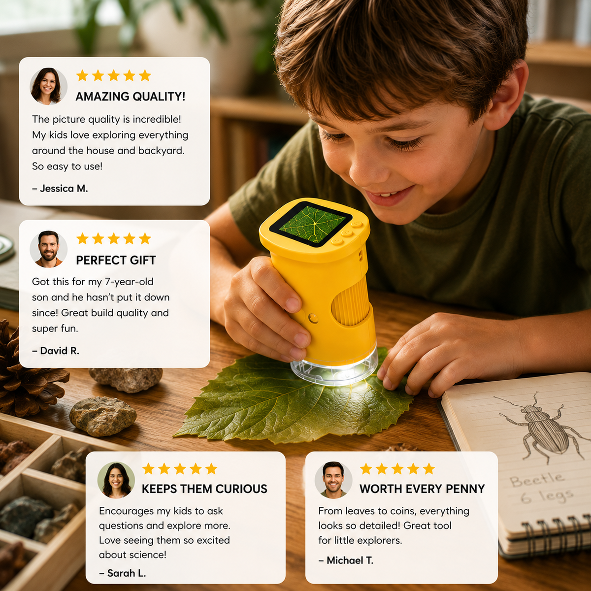 PeekoraScope Explorer™ Kids Digital Microscope - PeekoraLab