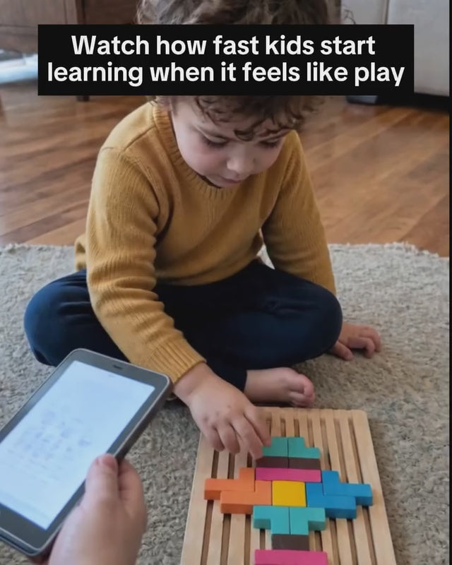 Peekora FitNest wooden puzzle: Colourful patterns