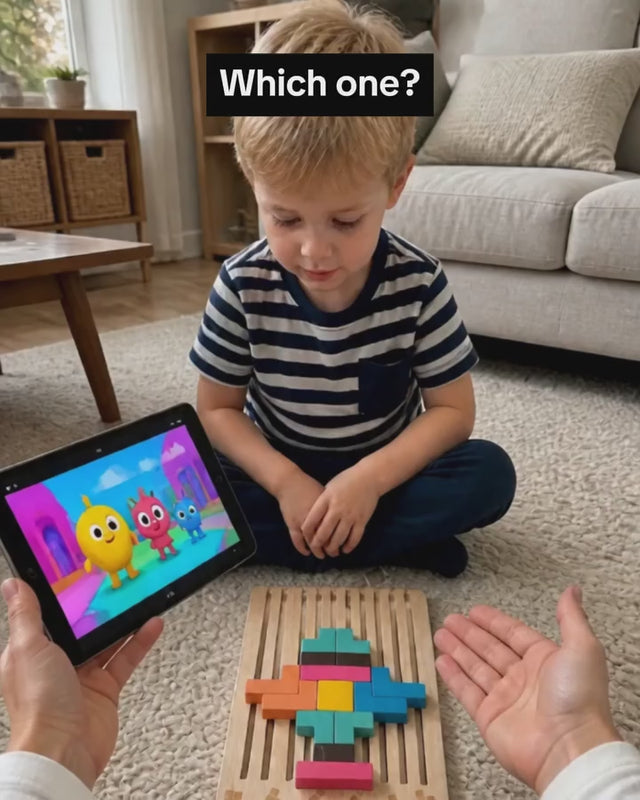 Peekora FitNest wooden puzzle: Try, turn and fit
